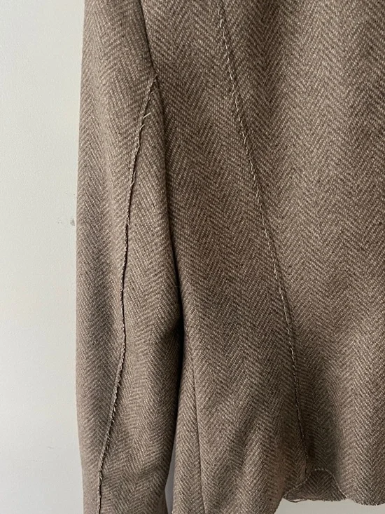 Banana Republic Brown Herringbone Ruffle Collar Blazer - Picture 11 of 12